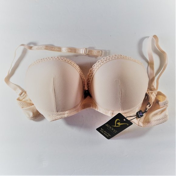3/$20 38B Push-up Bra Premium Quality Padded Underwire Convertible Beige NWT - Picture 5 of 12